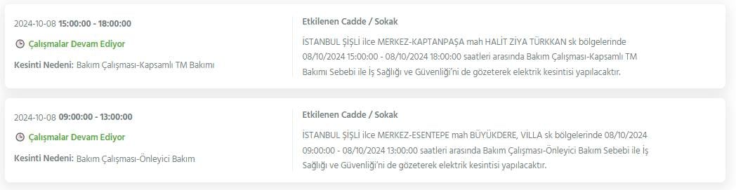 İstanbul'da 8 saati bulacak elektrik kesintisi! BEDAŞ ilçe ilçe açıkladı 3